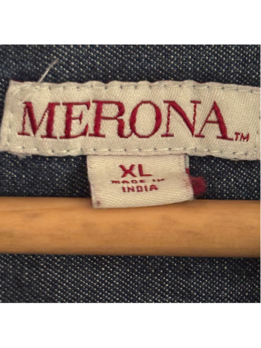 Merona med weight chambray l/s shirt dress w shirt tail hem WM XL classic - Picture 5 of 8